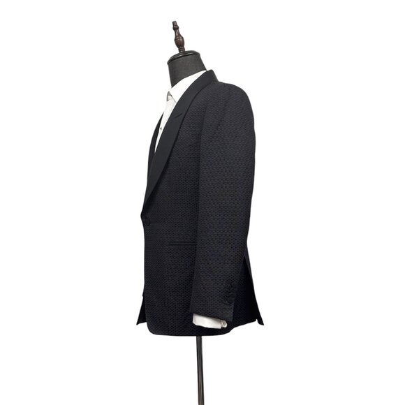 Tom Ford - Black on Black Geometric Circle Print Dinner Jacket - Picture 4 of 10
